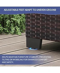 gaomon Patio Funiture Set 7 Pieces Outdoor Rattan with Detachable Soft Cushions Patio Conversation Sets Waterproof Patio Sectional Sofa