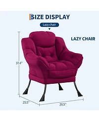 gaomon Lazy Chair for Living Room - Modern Large Accent Lounge Armchair with Side Pocket, Comfy Leisure Sofa Reading Chair for Bedroom