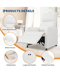 gaomon Power Recliner Chair, Adjustable Electric Recliner Ergonomic Overstuffed Pu Leather, Tall Back, Padded Seat, 2 Side Pockets and Usb Port