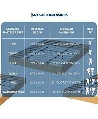 gaomon King Wood Platform Bed Frame with Wood Slat Support