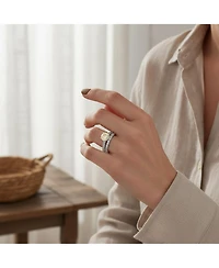 Bling Jewelry Cz Cubic Zirconia 1CT Solitaire & Eternity Band Set Ring