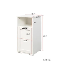 Rainsken Pull-Out Bathroom Storage Unit with 1 Removable Liner Bag for Easy Sorting & Storage Laundry Hamper Cabinet