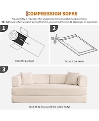 gaomon Convertible Couch - 78.7" Folding Sofa Bed with 2 Pillows, No Assembly Required for Living Room, Bedroom