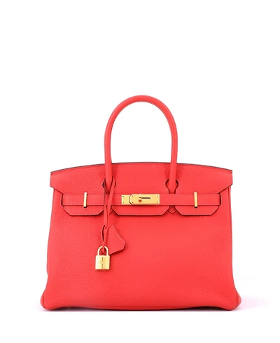 Pre-Owned HERMES Birkin 30 Handbag Red Togo with Gold Hardware