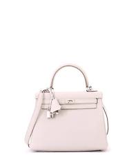 Pre-Owned HERMES Kelly 25 Handbag Light Togo with Palladium Hardware