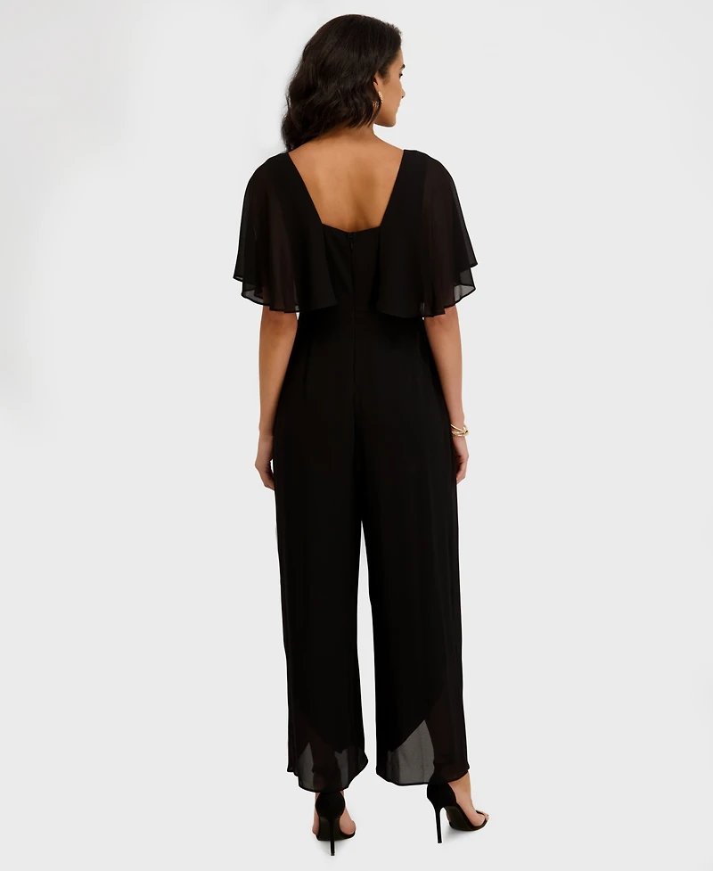 kensie Women's Flutter-Sleeve Jumpsuit