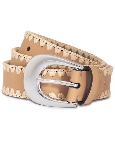 Michael Kors Raffia Leather Belt