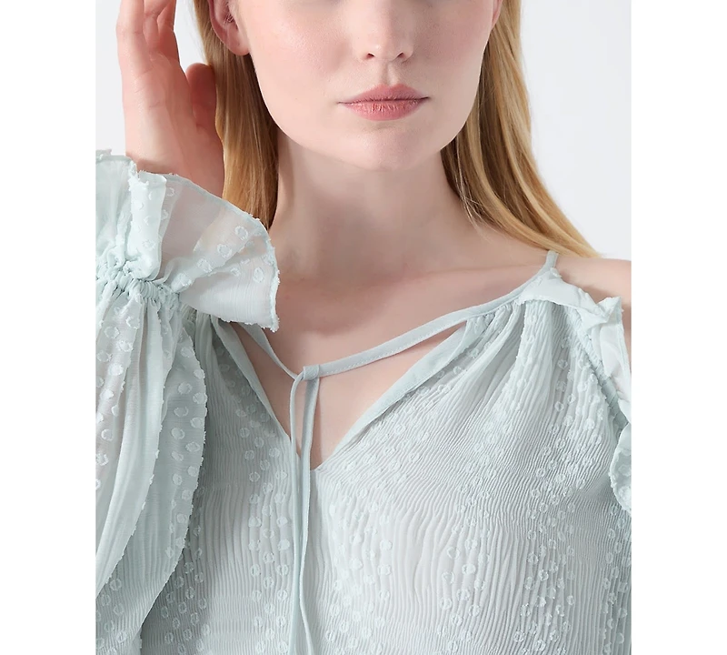 Guess Women's Emilia Long-Sleeve Cold Shoulder Top