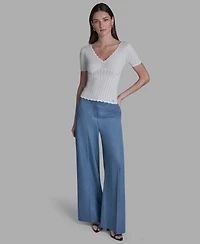 Bcbg Women's V-Neck Short-Sleeve Top