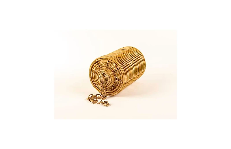 Wicker Village Oval Rattan Lampshade, Handmade Cane Hanging Light Shade, Natural Finish, 11 x 11 x 21 Inches for Home Decor