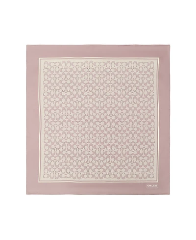 Coach Women's Textured Signature C Printed Silk Square Scarf