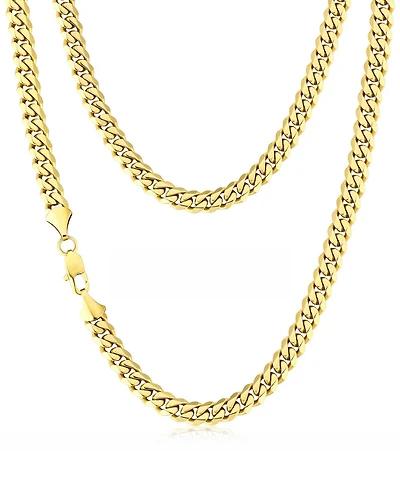 Rhona Sutton Men's Stainless Steel Cuban Chain Necklace in 14k Gold Plated