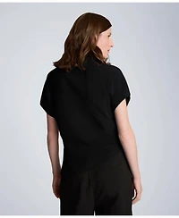 Kenneth Cole Women's Asymmetrical Hem Mock Neck T-Shirt