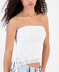 Madden Girl Juniors' Lace Side-Ruched Tube Top
