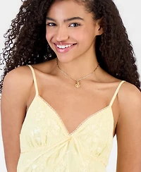 Madden Girl Juniors' Beaded Babydoll Tank