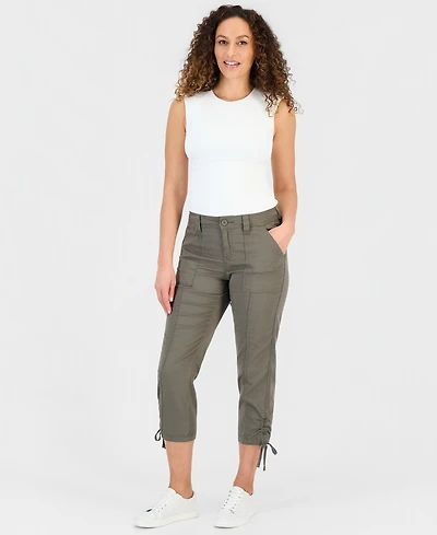 Style & Co Petite Mid-Rise Tie-Hem Capri Pants, Exclusively at Macy's