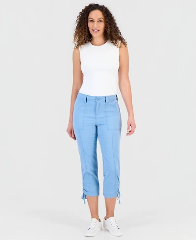 Style & Co Petite Mid-Rise Tie-Hem Capri Pants, Exclusively at Macy's