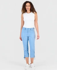 Style & Co Petite Mid-Rise Tie-Hem Capri Pants, Exclusively at Macy's