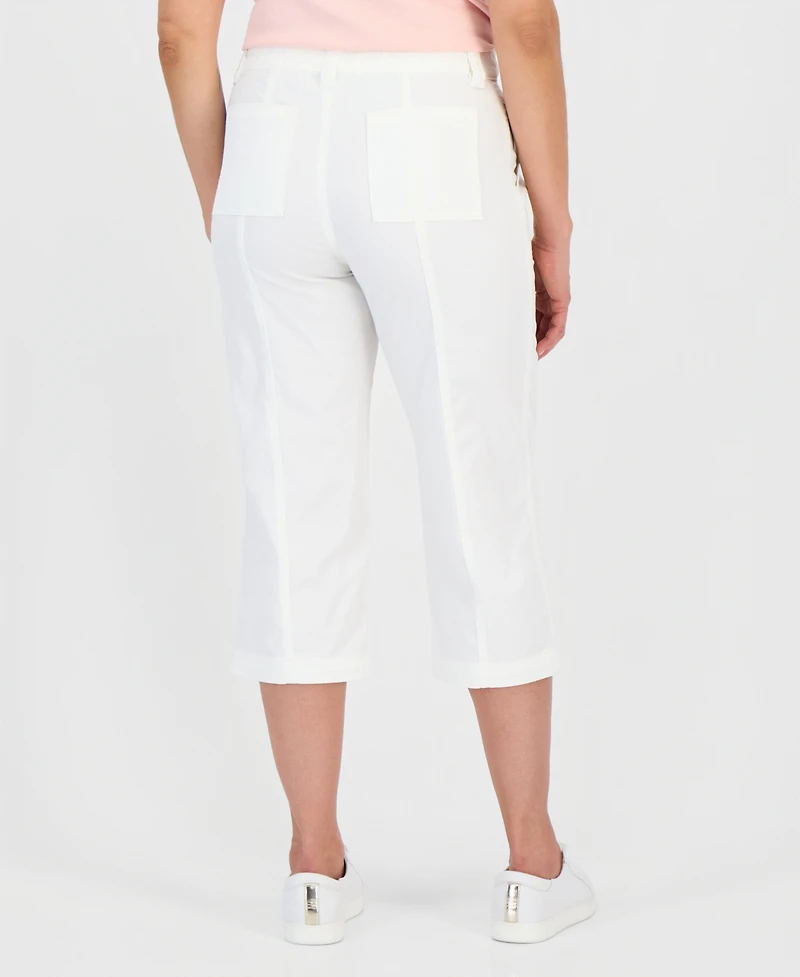 Style & Co Petite Seam-Detail Utility Capri Pants, Macy's Exclusive