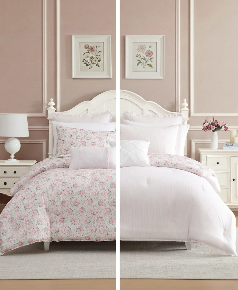 Laura Ashley Pamelas Posies Reversible 7-Pc. Comforter Set, King