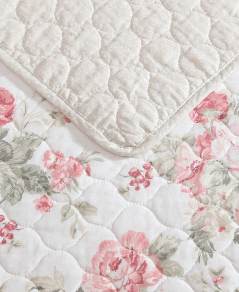 Laura Ashley Rosemoore Reversible 3-Pc. Quilt Set