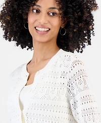 Style & Co Petite Cotton Pointelle Cardigan Sweater, Macy's Exclusive