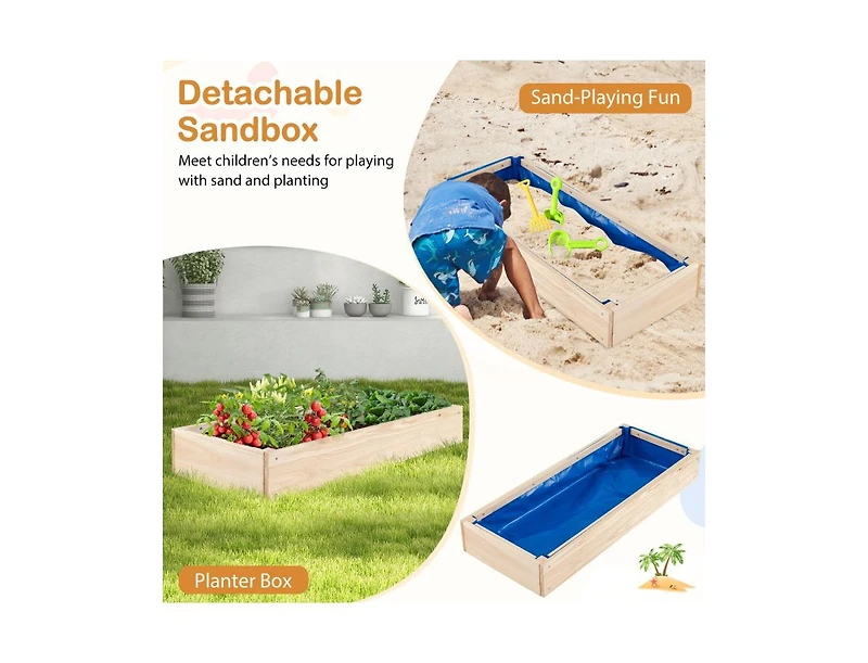 Slickblue Outdoor Play Pretend Kitchen with Detachable Sandbox and Removable