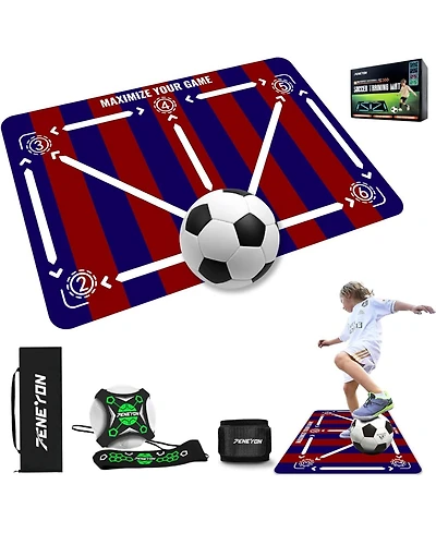 peneyon Adjustable Soccer Training Mat with Non-Slip Equipment