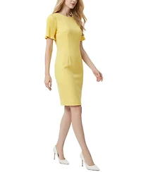 Ny Collection Women's Plisse Pleated Short-Sleeve Dress