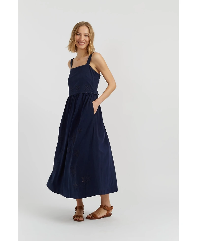 Chinti & Parker Women's Sienna Linen-Blend Broderie Summer Dress