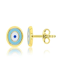 Macy's Evil Eye Stud Earrings in 14k Yellow Gold Over Sterling Silver