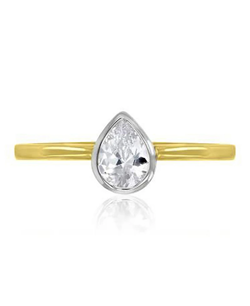 Macy's 4-Pc. Polished Cubic Zirconia Quadruple Ring in 14k Yellow Gold Over Sterling Silver