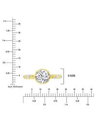 Macy's Cubic Zirconia Bezel Twisted Ring in 14k Yellow Gold Over Sterling Silver