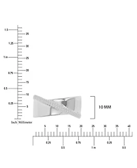 Macy's Cubic Zirconia Crossover Ring Rhodium Over Sterling Silver