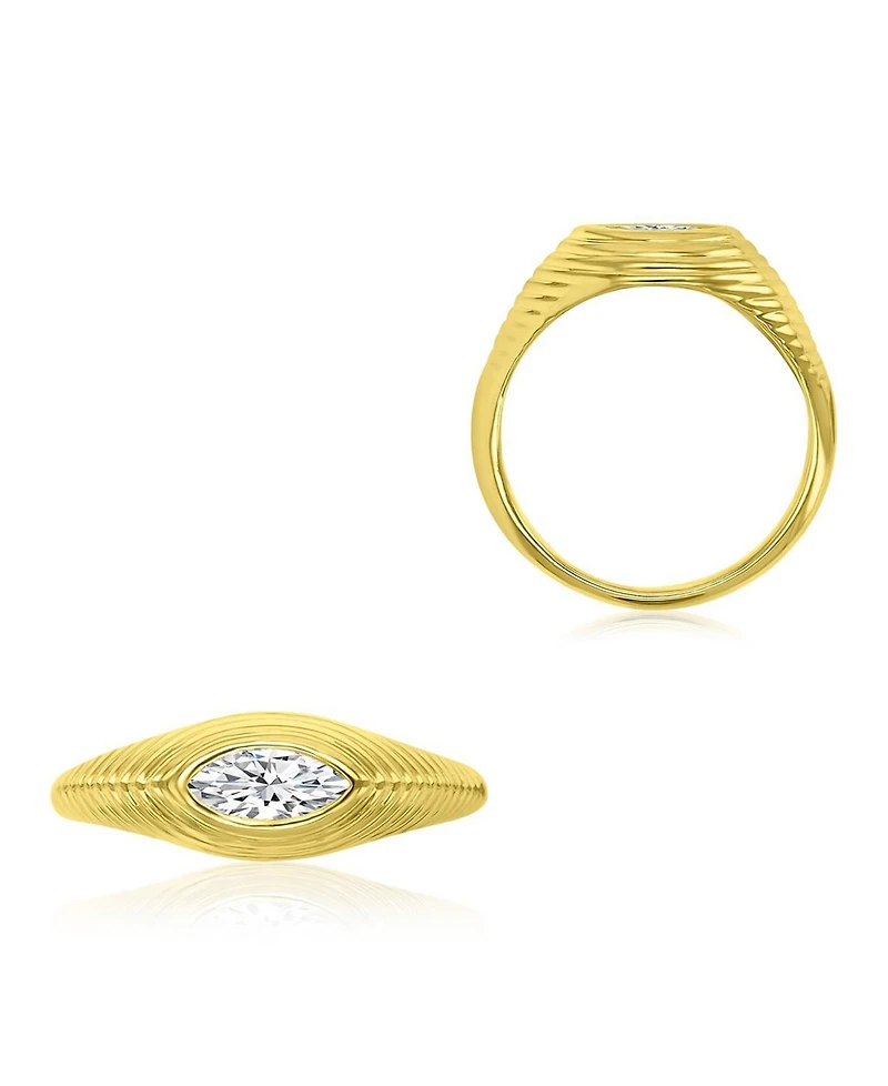 Macy's Cubic Zirconia Marquise Ring in 14k Yellow Gold Over Sterling Silver
