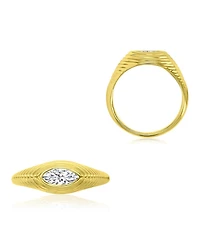 Macy's Cubic Zirconia Marquise Ring in 14k Yellow Gold Over Sterling Silver