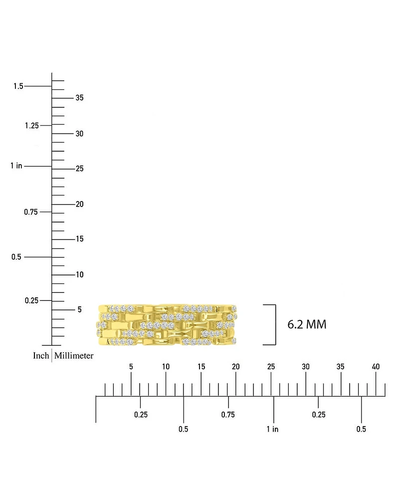 Macy's Cubic Zirconia Eternity Chain Ring 14k Yellow Gold Over Sterling Silver