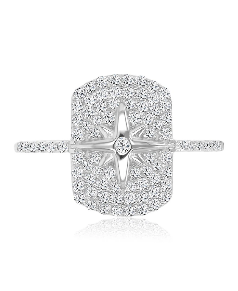 Macy's Cubic Zirconia Star Pave Ring 14k Yellow Gold Over Sterling Silver