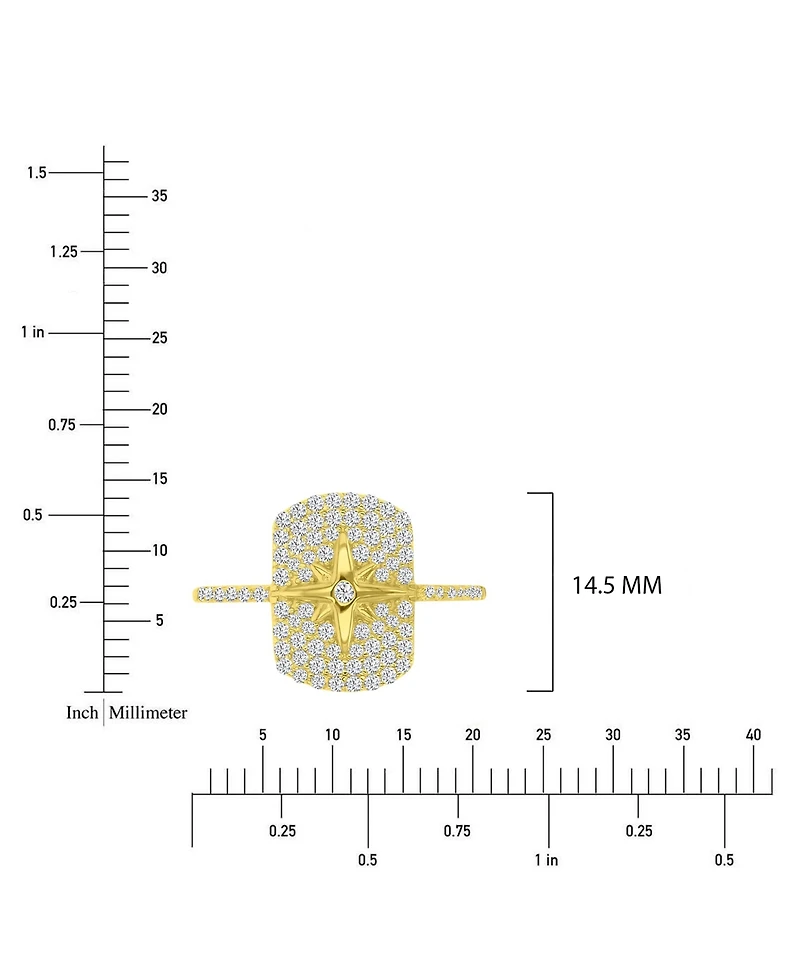 Macy's Cubic Zirconia Star Pave Ring in 14k Yellow Gold Over Sterling Silver