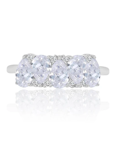 Macy's Pear-Shaped Cubic Zirconia Ring Rhodium Over Sterling Silver