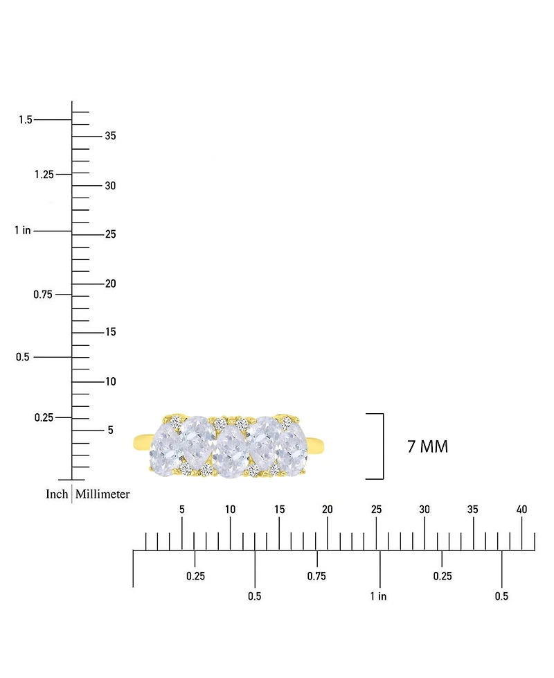 Macy's Pear-Shaped Cubic Zirconia Ring in 14k Yellow Gold Over Sterling Silver
