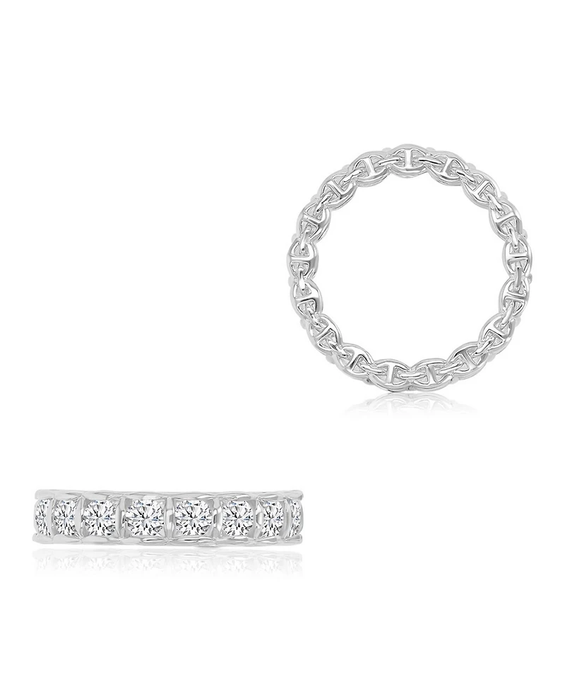Macy's Cubic Zirconia Eternity Ring in Rhodium Over Sterling Silver