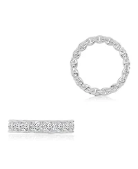 Macy's Cubic Zirconia Eternity Ring in Rhodium Over Sterling Silver