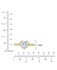Macy's Heart-Shaped Cubic Zirconia Ring in 14k Yellow Gold Over Sterling Silver