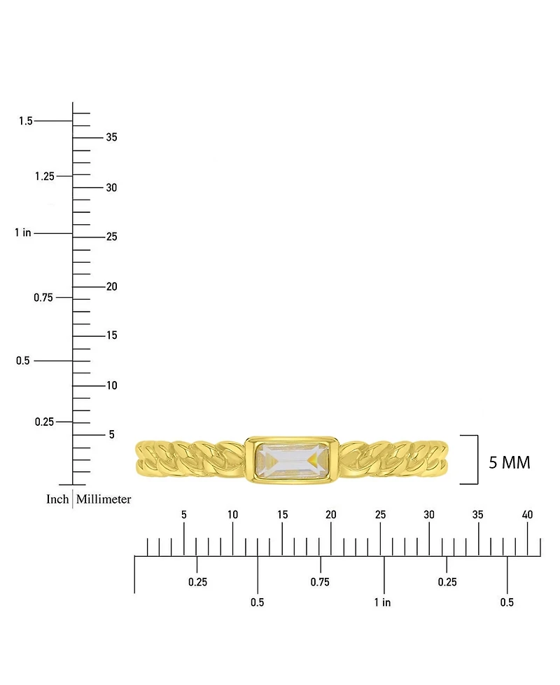 Macy's Cubic Zirconia Ring in 14k Yellow Gold Over Sterling Silver