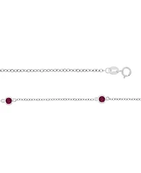 Macy's Created Ruby Station Necklace in Rhodium Over Sterling Silver