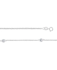 Macy's White Sapphire Station Necklace in Rhodium Over Sterling Silver