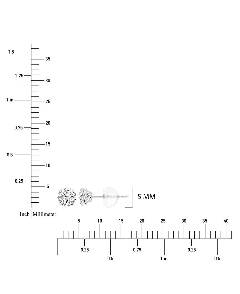 Macy's White Swarovski Zirconia Solitaire Earrings in 14k White Gold