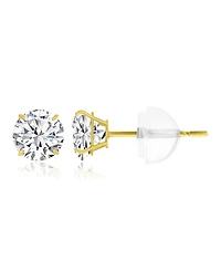 Macy's White Swarovski Zirconia Solitaire Earrings in 14k Yellow Gold