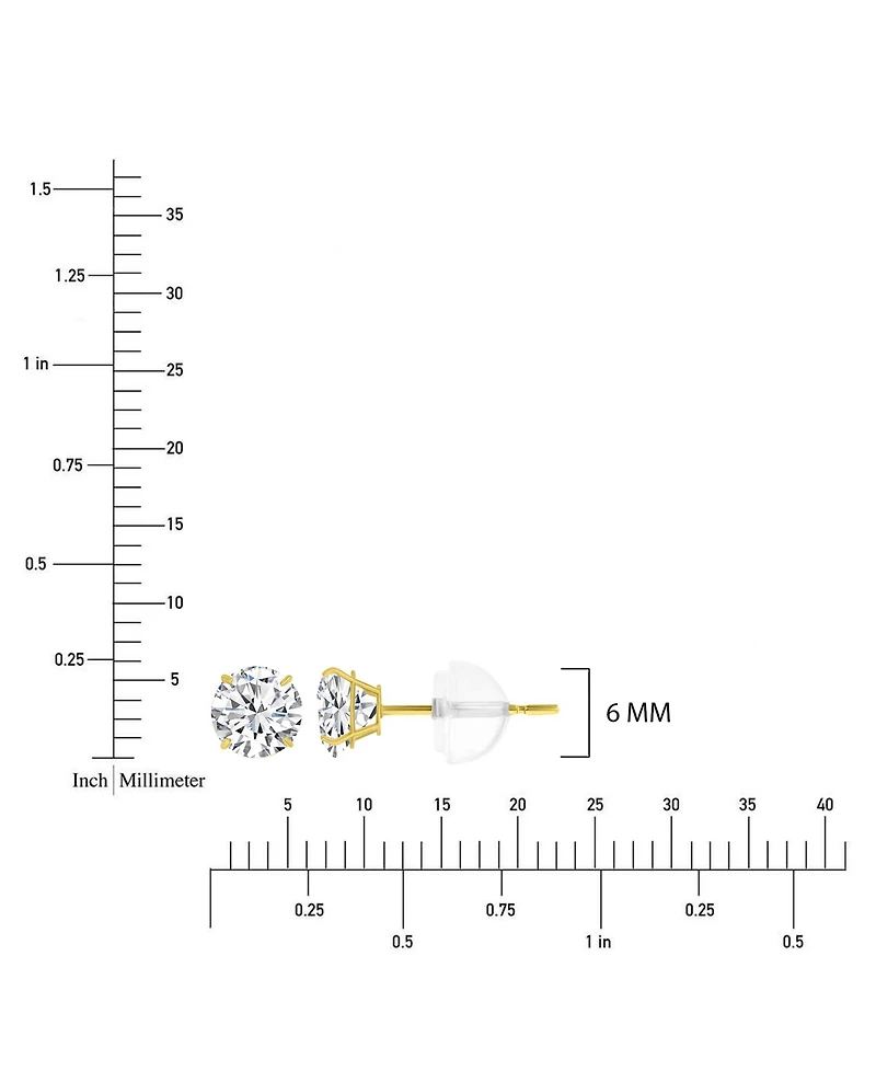 Macy's White Swarovski Zirconia Solitaire Earrings in 14k Yellow Gold